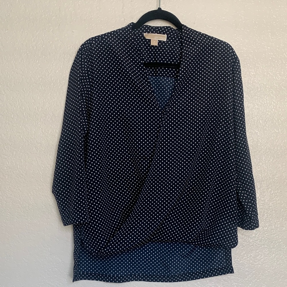 MICHAEL Michael Kors Polka Dot Wrap Blouse
